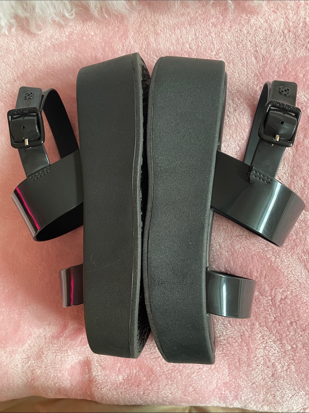 🖤 Petite Jolie Black Platform Jelly Sandals size 8 - Picture 11 of 13